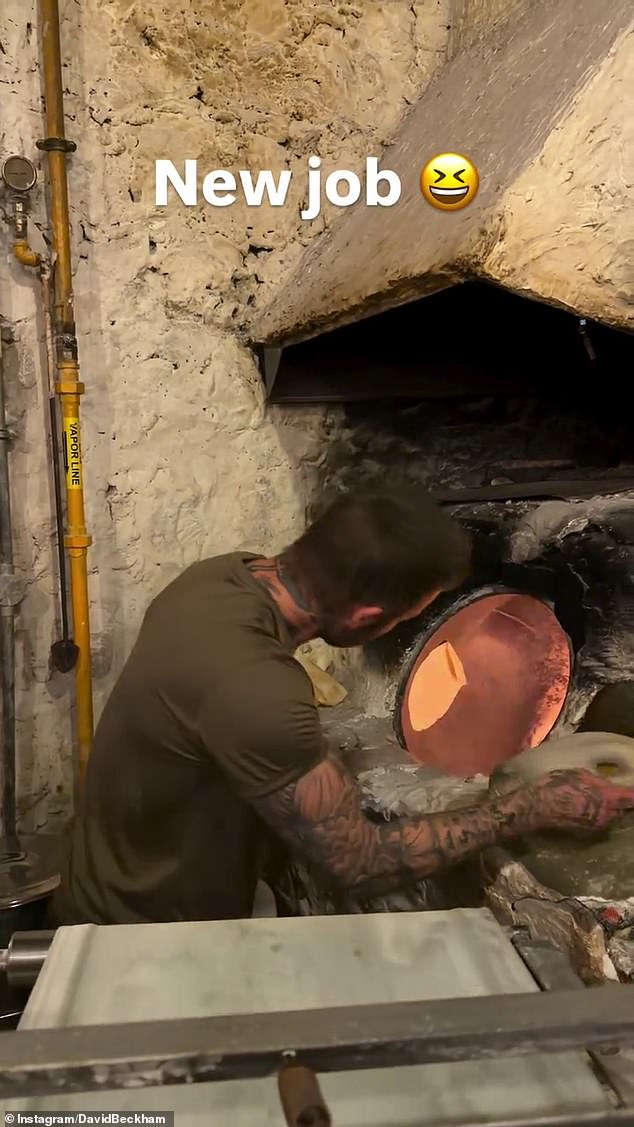 Just a day previous, Sir David's 'Buster' neck tattoo he had done in 2015 to honour his son was visible during his visit to Doha