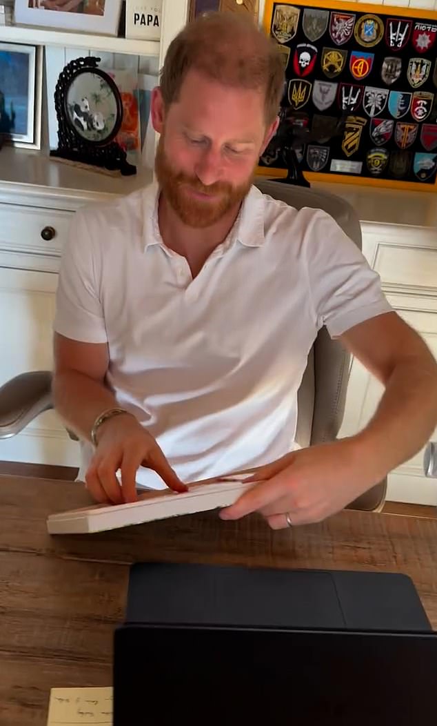 He then says 'love you', with a cheeky smile still on his face. The bars of chocolate - which sold out within minutes following their initial release - use Meghan's beloved 'signature ingredients' from her As Ever brand