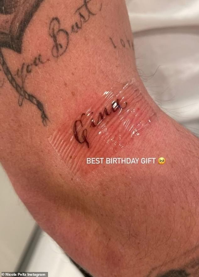 Brooklyn also got a tattoo in honour of Nicola's late grandmother Gina, who she called a 'second mother'