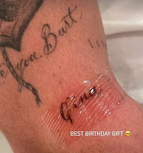 Brooklyn had his wife's late grandmother Gina's name inked on his arm after she passed away in January 2020