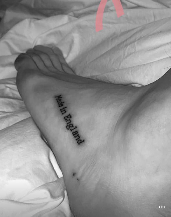 He has the proud adornment on his left foot, Made In England, having got the inking in 2017