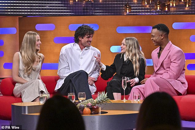 Margot and Jacob will join stars Amanda Seyfried and Johannes Radebe on Graham's iconic sofa to promote their racy romance Wuthering Heights