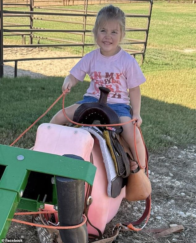 The three-year-old was no stranger to horses and would regularly hit the practice pen with her parents according to her obituary