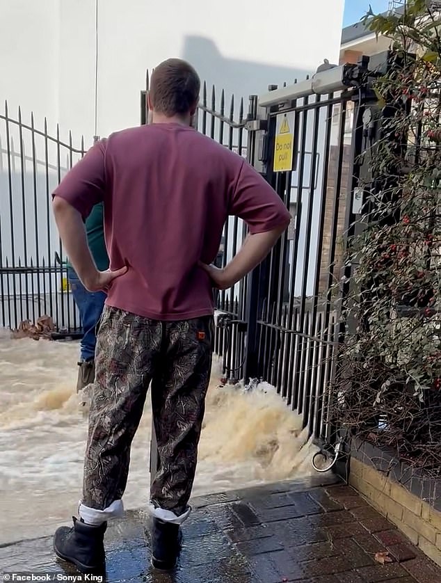 Thames Water was alerted to the burst main at around 2pm on Tuesday, as it left the major road flooded and dozens of homes without water