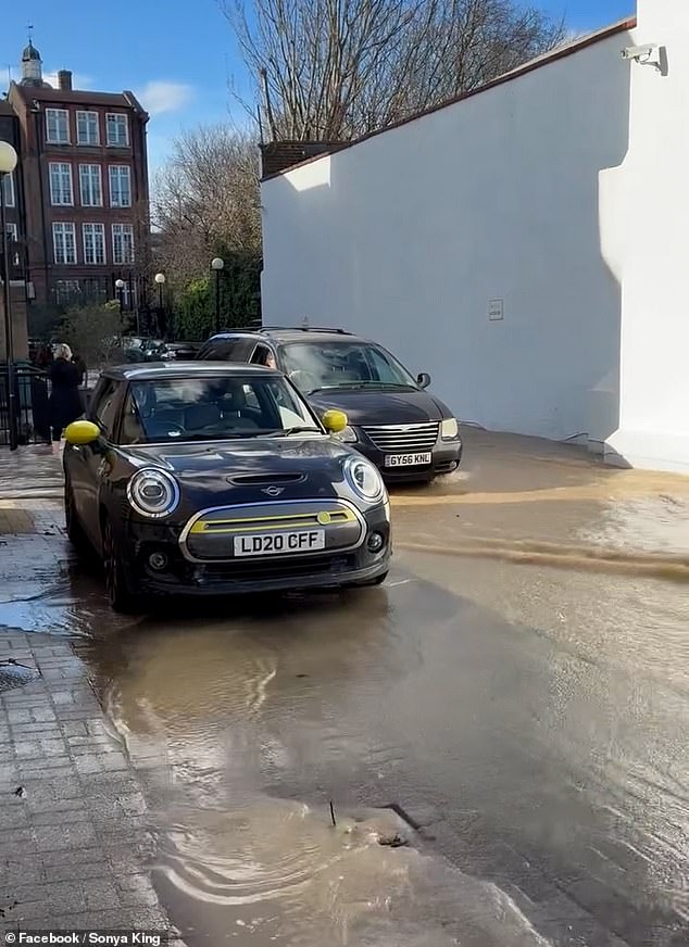 Vehicles were left stranded as Caledonian Road, Islington, was shut in both directions