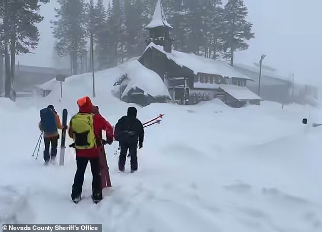 Fifteen skiers led by Blackbird Mountain Guides were on Castle Peak late Tuesday morning when they were hit by a slide and a huge storm dumping heavy snow