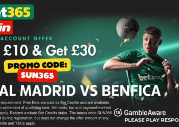£30 bonus for Real Madrid vs Benfica