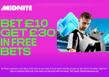 Get £30 in football free bets when you join Midnite