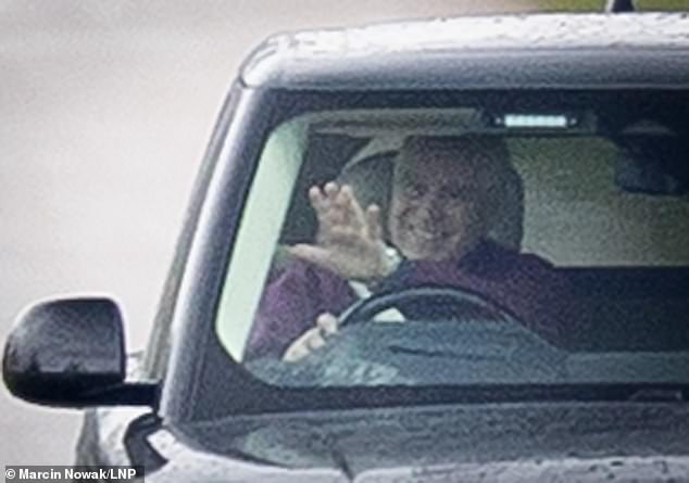 The disgraced ex-Duke also waved to passers-by as he drove on The Long Walk in Windsor two days later. Just hours later he was booted out of Royal Lodge