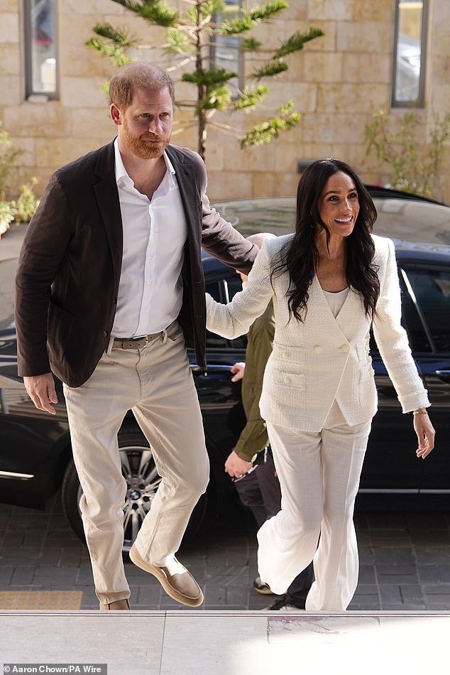 The Duke and Duchess of Sussex arrive for a World Health Organisation event in Amman today