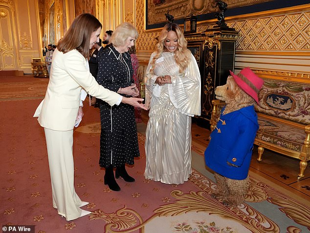 The One Show star Alex Jones (left) making formal introductions