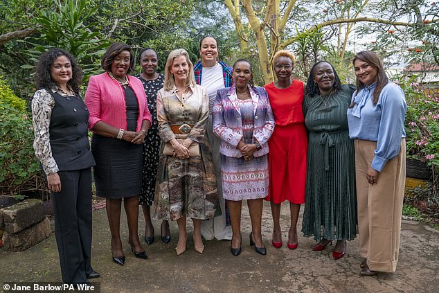 On February 24, Sophie continued her regional diplomatic engagements by travelling to Kenya for a two-day visit. Ahead of International Women's Day on March 8, the Duchess met for lunch with The British Chamber of Commerce-Kenya members (pictured)