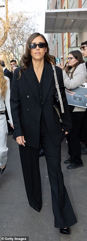 Jessica pictured arriving at the show