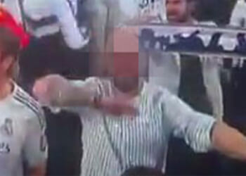 Real Madrid fan kicked out of stadium after sick Nazi salute on TV during Champions League win over Benfica
