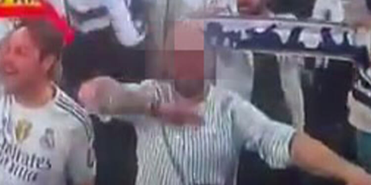 Real Madrid fan kicked out of stadium after sick Nazi salute on TV during Champions League win over Benfica