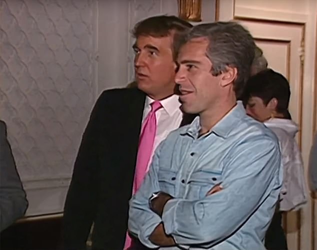 The president was apparently mentioned in an interview an Epstein survivor gave the FBI in 2019. Trump is pictured with Epstein in 1992