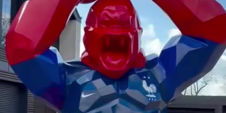 World Cup winner erects bizarre statue of giant gorilla holding 2018 trophy in his car park