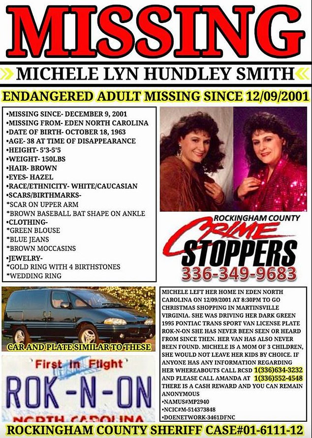 A missing poster for Smith that sought information after her disappearance. Smith has yet to comment on why she fled or what she has been doing in the ensuing years