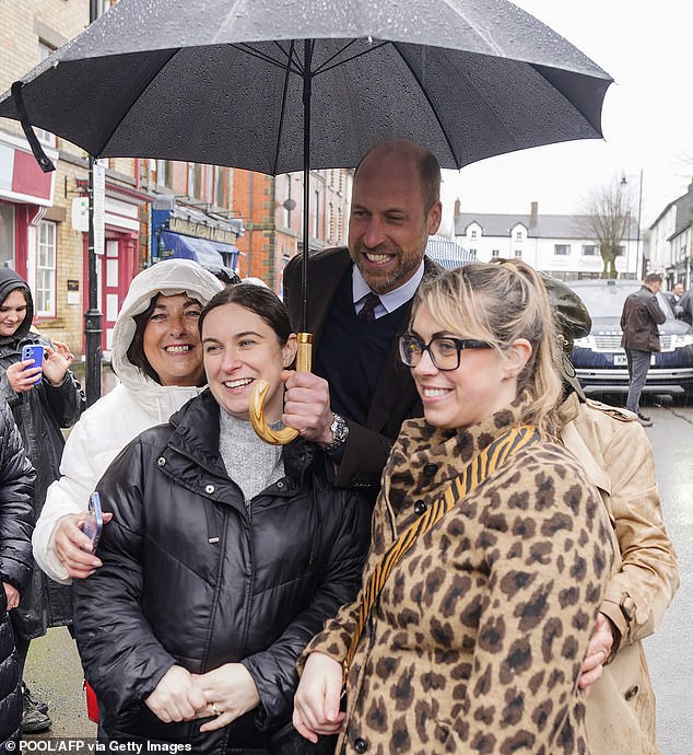 The Prince has a laugh with members of the public on Thursday during a royal engagement