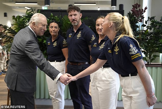 The King also met with members of the Force Atlantic rowing team during the visit