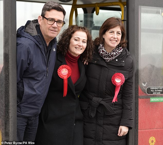A final photocall for Ms Stogia, a local councillor, on Thursday saw her join Ms Powell and Greater Manchester mayor Andy Burnham