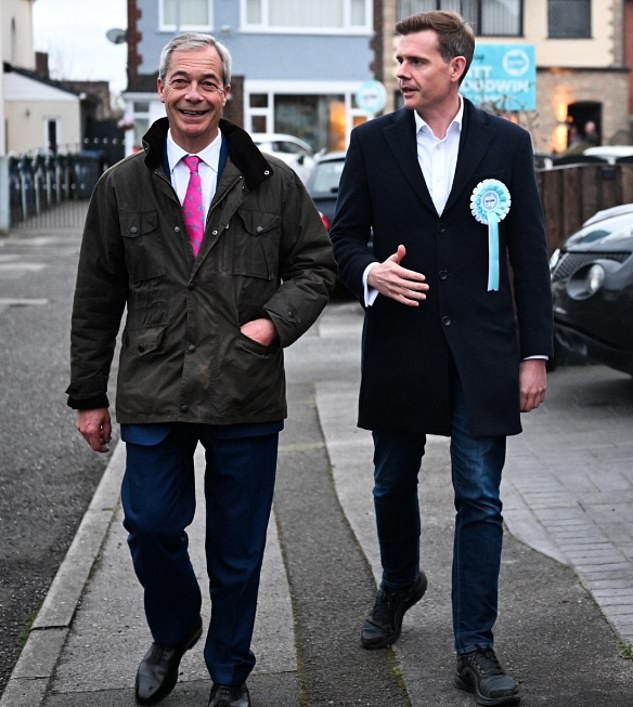 Nigel Farage visited Gorton and Denton on Wednesday night, speaking to voters alongside Mr Goodwin