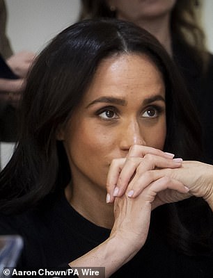 Pictured: The Duchess of Sussex during a visit to the World Central Kitchen Food at the Jordan Country Office, in Amman, Jordan, this week