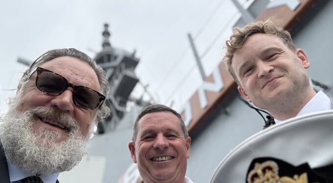 Russell Crowe awarded military rank as head of Royal Navy challenges Hollywood star to be 'put through his paces'
