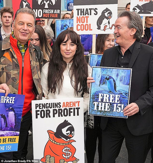 Chris Packham, zoologist Megan McCubbin and Feargal Sharkey join a protest last year