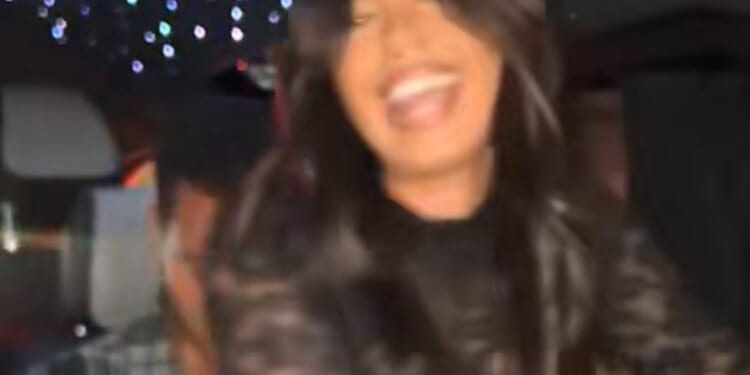 Belle and Harrison get VERY steamy in the back of a car as Love Islander grinds and lapdances on him in sheer catsuit