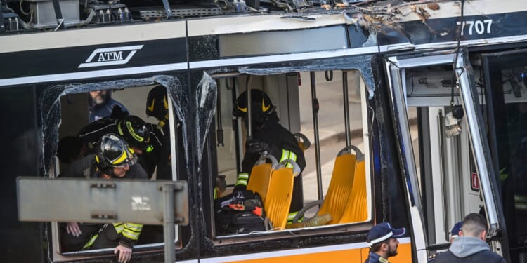 At least one dead & 25 injured after tram derails in Milan and smashes into store leaving shoppers trapped
