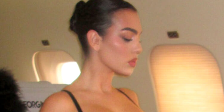 Georgina Rodriguez wears just bra and tights on private jet as Cristiano Ronaldo's fiancee leaves fans in shock
