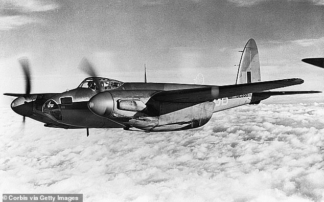 A de Havilland DH98 Mosquito, an aeroplane Mr Bell flew, is pictured on a photo/reconnaisance mission in 1942