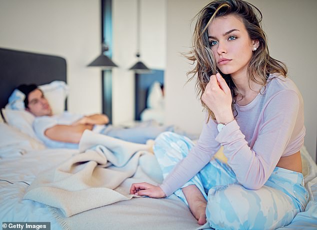 Sharon says she 'became extremely resentful' when her husband returned from work and expected sex (posed by models)