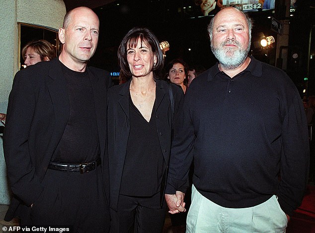 Bruce Willis with Michele and Rob Reiner together in 1999