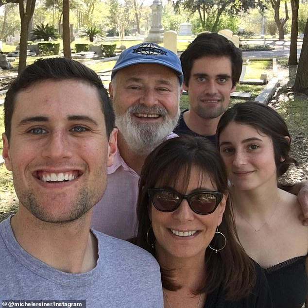 The Reiner family pose for a selfie in 2017: Son Jake, left, with parents, Nick, top right, and Romy