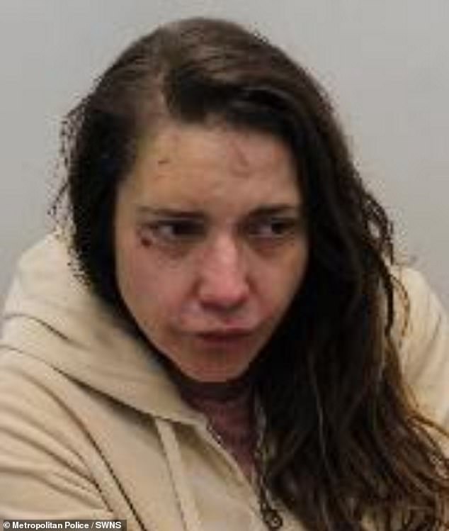 The photo released by the Metropolitan Police, presumably taken at her arrest in December, showed a very different-looking woman to the one in the CCTV footage