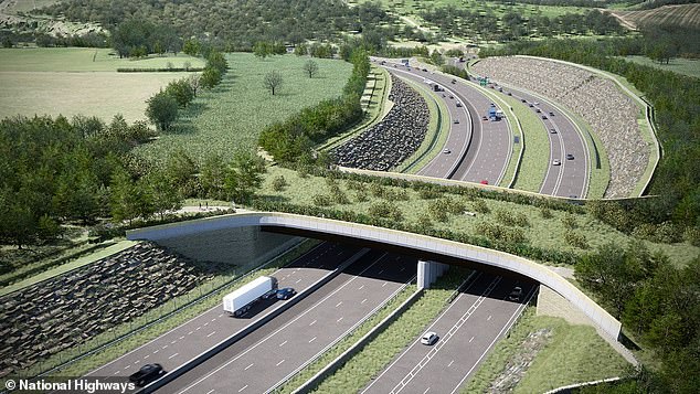 Measuring 37 metres in length, the 'wildlife corridor' will feature a 27-metre stretch of grassland for rabbits and deer and a hedgerow for bats and barn owls in the area