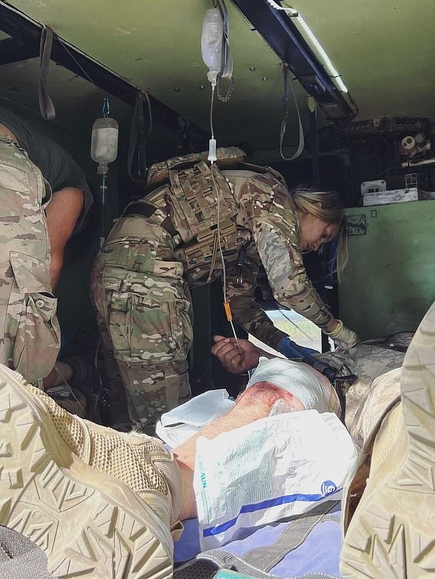 Most days she is triaging patients, who have lost legs, arms and even eyes in battle, documenting some of the gruesome injuries on her popular social media accounts