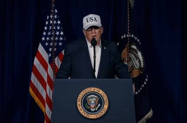 President Trump announced on Saturday morning the United States had begun 'major combat operations' in Iran with thick black smoke seen rising into the sky