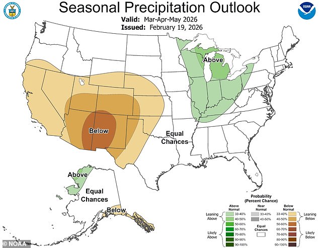 Those in the Pacific Northwest will see colder temperatures and drier weather