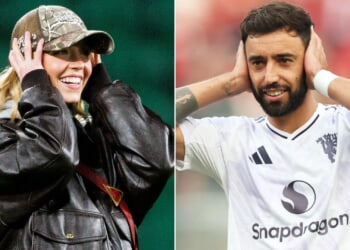 Hollywood star Sydney Sweeney hits Bruno Fernandes celebration as she makes shock appearance at European giants' stadium