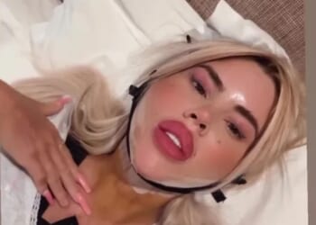 Hannah Elizabeth shares snap from hospital bed as she's bandaged up after £100k 'Bratz Doll' surgery