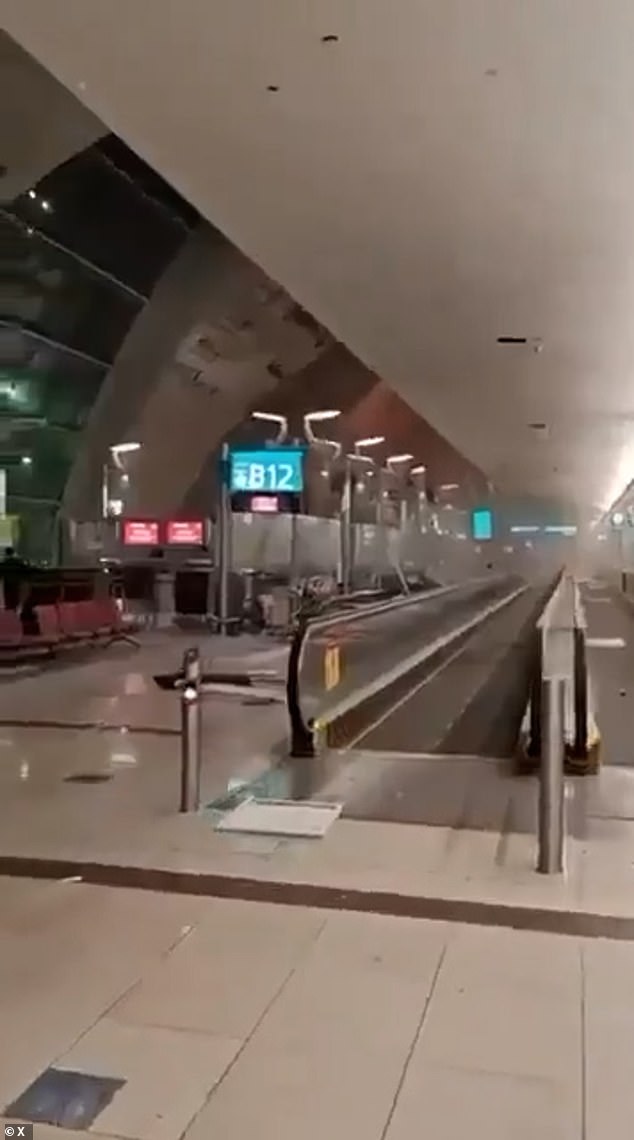 The airport in Dubai is deserted after being evacuated after being hit in an Iranian revenge attack
