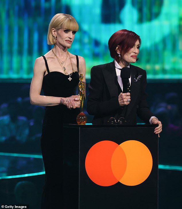 The former X factor judge told the crowd: 'I'm honoured to accept this award from my gorgeous husband, this Lifetime Achievement Award'