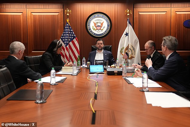 Vice President JD Vance and Cabinet Secretaries in the Situation Room at the White House