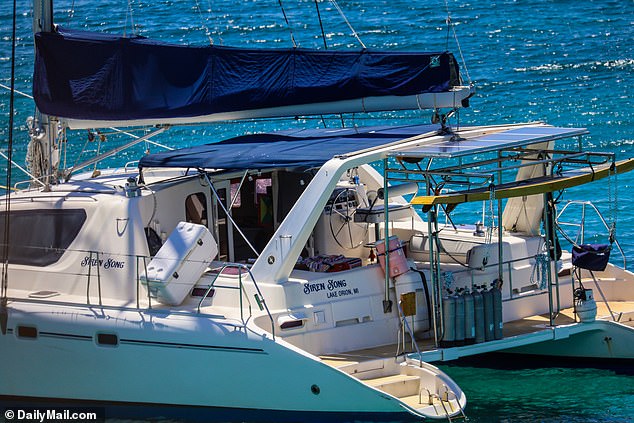 Pictured: Bane's 47-foot, £500,000 catamaran, Siren Song. Bane allegedly refused to allow police on board to conduct a forensic search of the boat