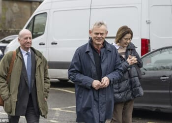 Martin Clunes and wife Philippa Braithwaite attended the Dorset Council meeting on Thursday