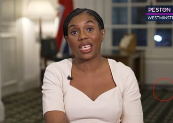 Conservative leader Kemi Badenoch did not appear to notice the mouse running across the floor during an ITVinterview with Robert Peston on Wednesday