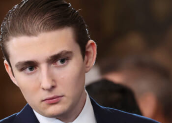Barron Trump attends the 60th Presidential Inauguration in the Rotunda of the U.S. Capitol in Washington, D.C., on Jan. 20, 2025.